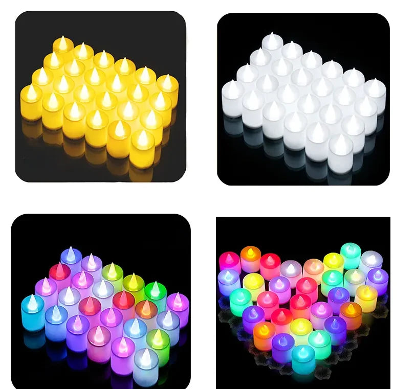 Flameless LED Heart-Shaped Tealight Candles for Home Wedding and Christmas Decoration Battery-Powered Safe Glow