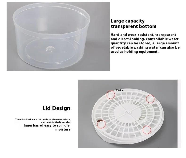 Multifunctional Manual Vegetable Dehydrator and Salad Spinner with Fruit and Lettuce Drain Basket for Efficient Home Kitchen Use