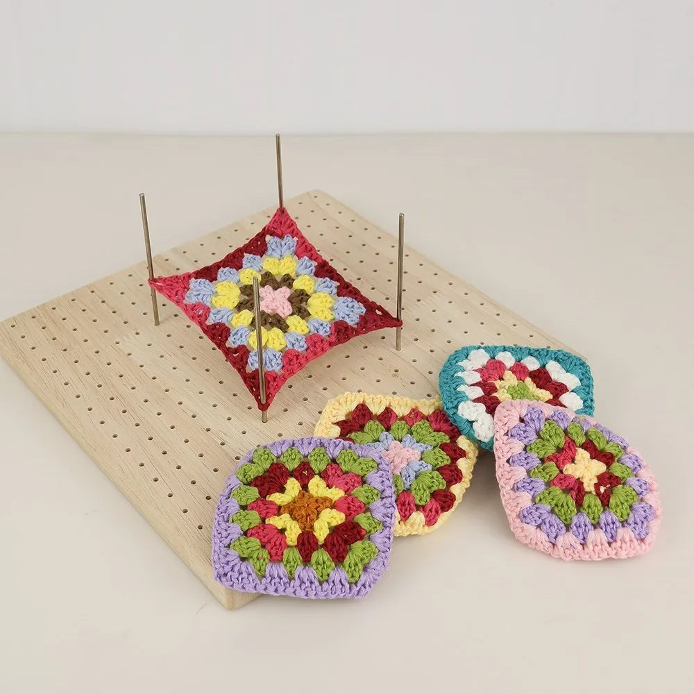 Wooden Knitting Blocking Board for Granny Squares Shawls Scarves Socks Sweaters and DIY Projects