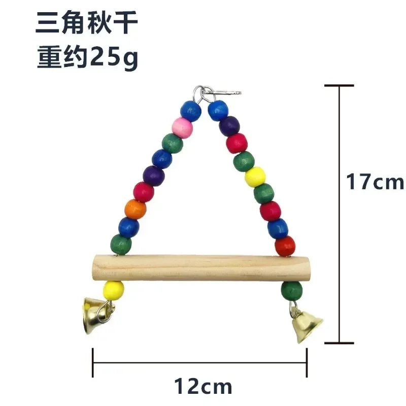 Bird Toy Set Rocking Chewing Training Combination Toy Bird Cage Parrot Hanging Hammock Parrot Cage Toy Ladder Pet Supplies