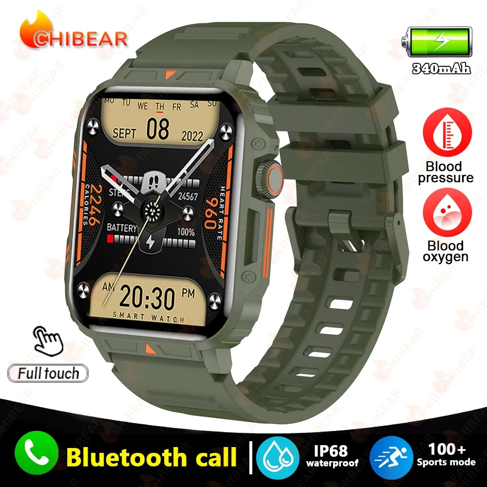 Military Outdoor GPS Sports Smart Watch Men 1.95 Inch Bluetooth Call Heart Rate Blood Oxygen for Android IOS