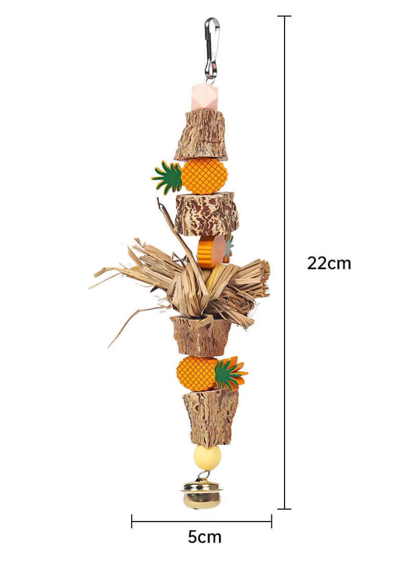 Sturdy Bird Toy Swing Chewing Training Toy Small Parrot Hanging Decor Parrot Cage Natural Grass Pet Bite Relieve Boredom Toy
