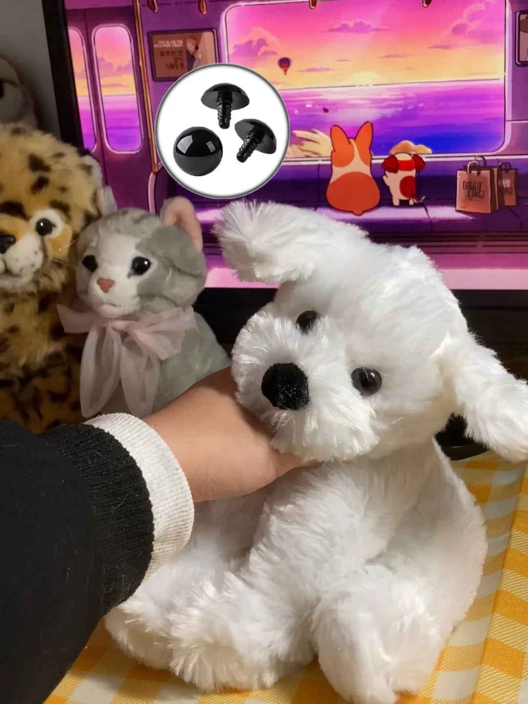 100pcs Plastic Safety Eyes 5-20mm for DIY Toys and Dolls