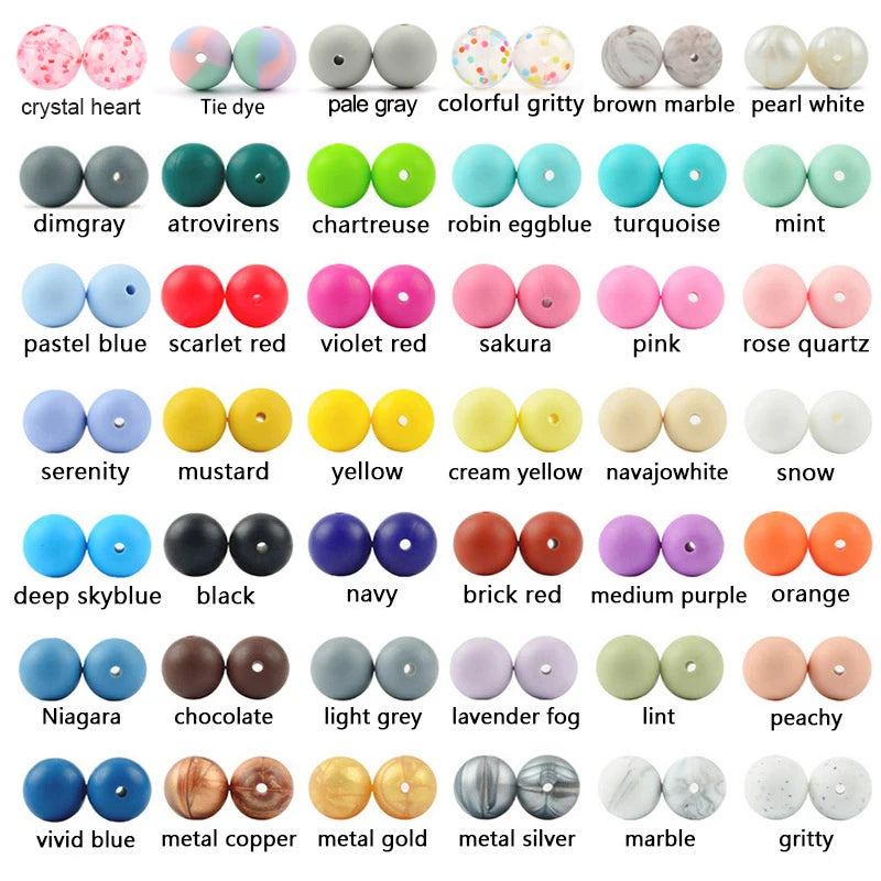 LOFCA 15mm Silicone Loose Beads 20pcs Safe Teether For Infants