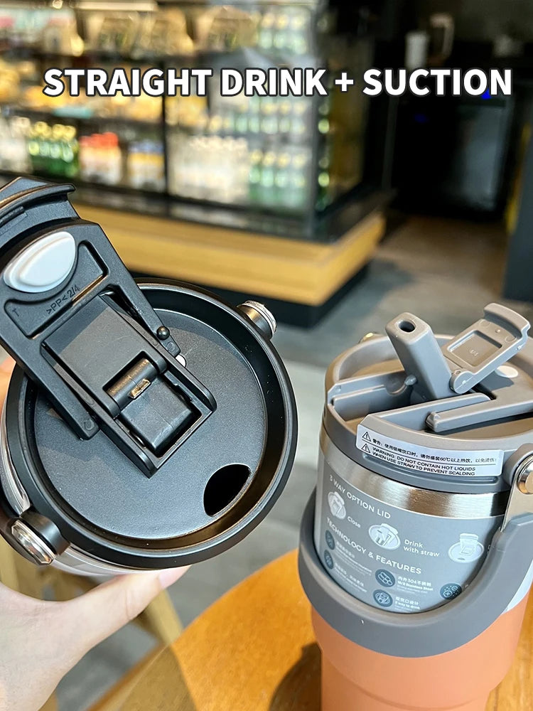 Double-Layer Insulated Coffee Cup – Portable Large-Capacity Ice Cream & Drink Tumbler