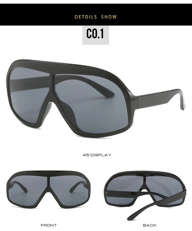 New Oversized One Piece Goggle Sunglasses UV Protection Fashion