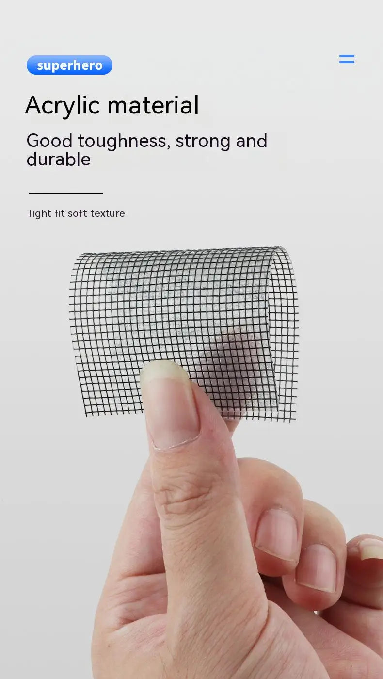 Reparaciones de mosquiteros Cinta mosquitera para ventanas Red autoadhesiva resistente Parche de reparación de puertas Malla mosquitera antiinsectos Reparación de agujeros rotos