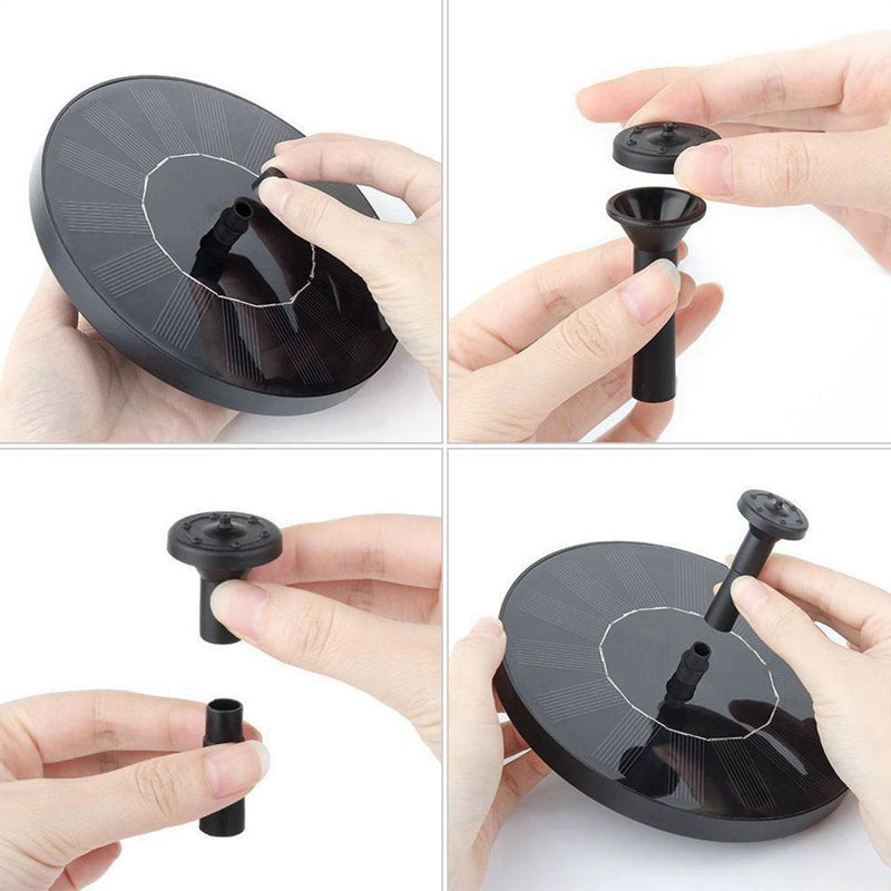 Bomba de agua para fuente solar con 6 boquillas para estanques, baños de pájaros, jardines, piscinas, peceras y fuentes de energía solar para exteriores