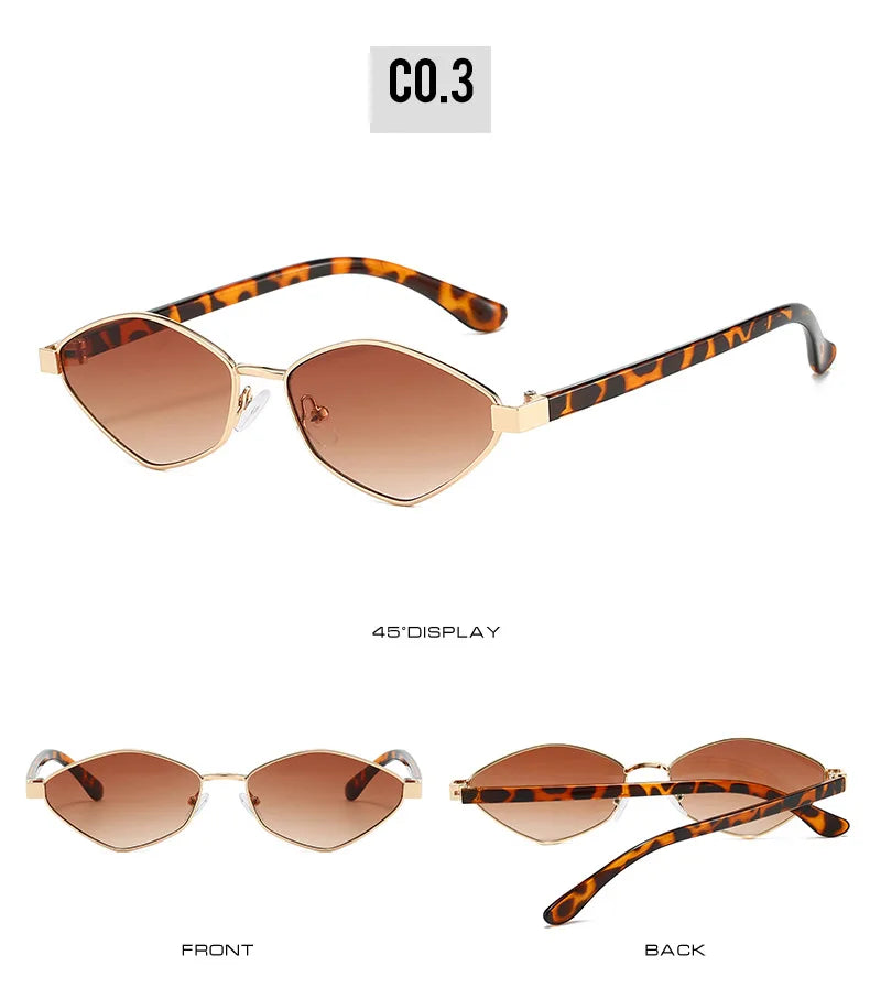 SO&EI Fashion Irregular Polygon Cat Eye Sunglasses UV400 Retro Shades for Women and Men