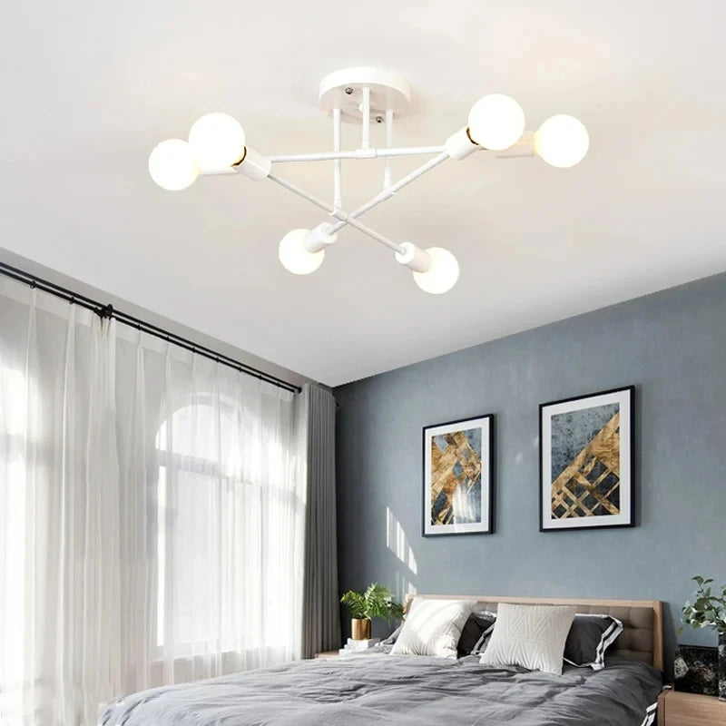 Nordic Minimalist LED Pendant Light Chandelier for Bedrooms and Living Rooms Black and Gold Lighting Fixture