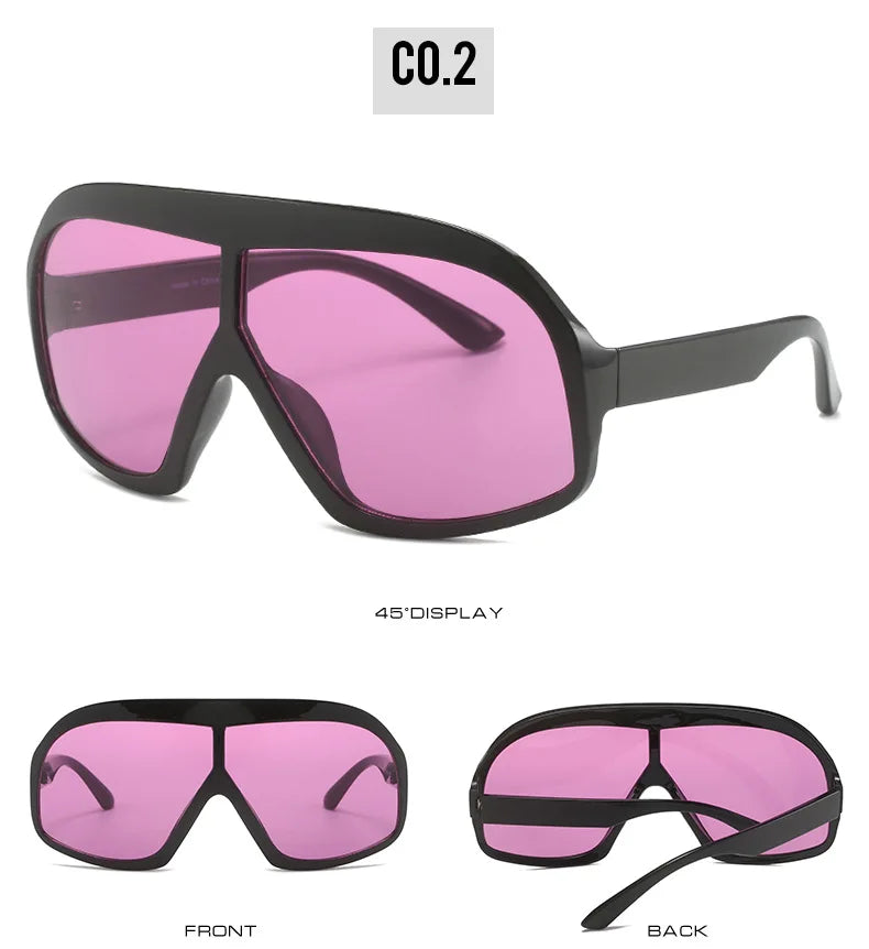 New Oversized One Piece Goggle Sunglasses UV Protection Fashion