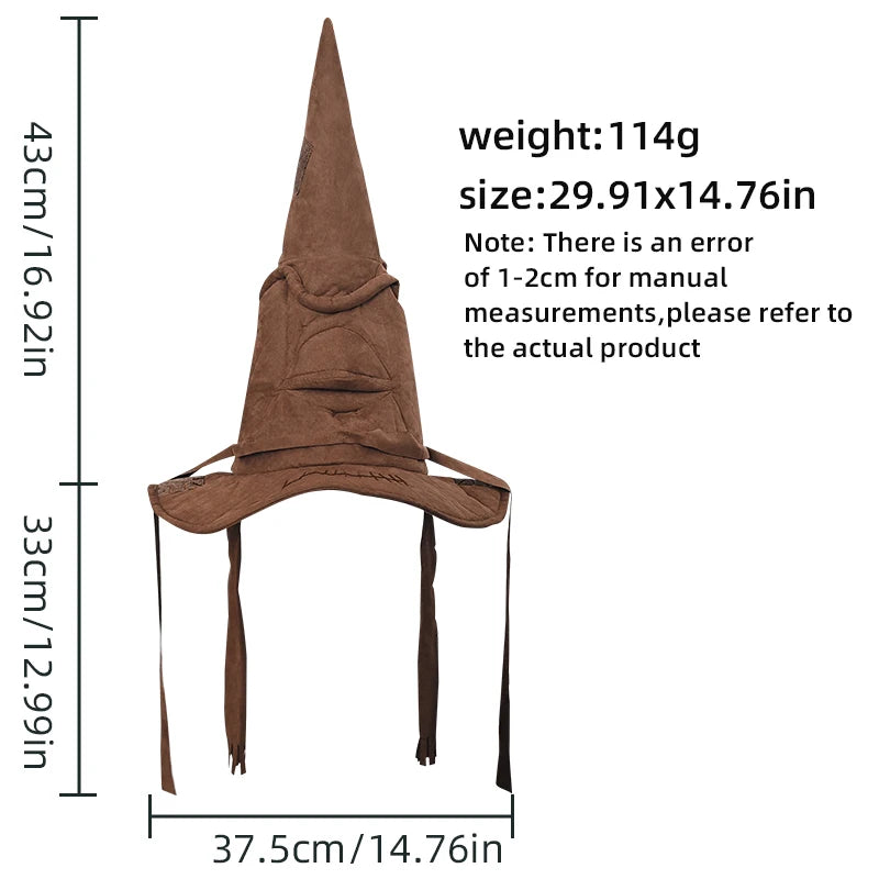Witch Wizard Sorting Hat Leather Halloween Costume Accessory for Men and Women Cosplay Party Prop