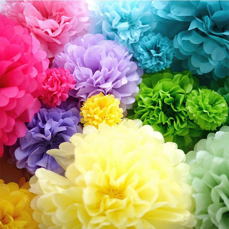 Dusty Rose Light Pink Rose Gold Paper Pom Pom Set Decorations