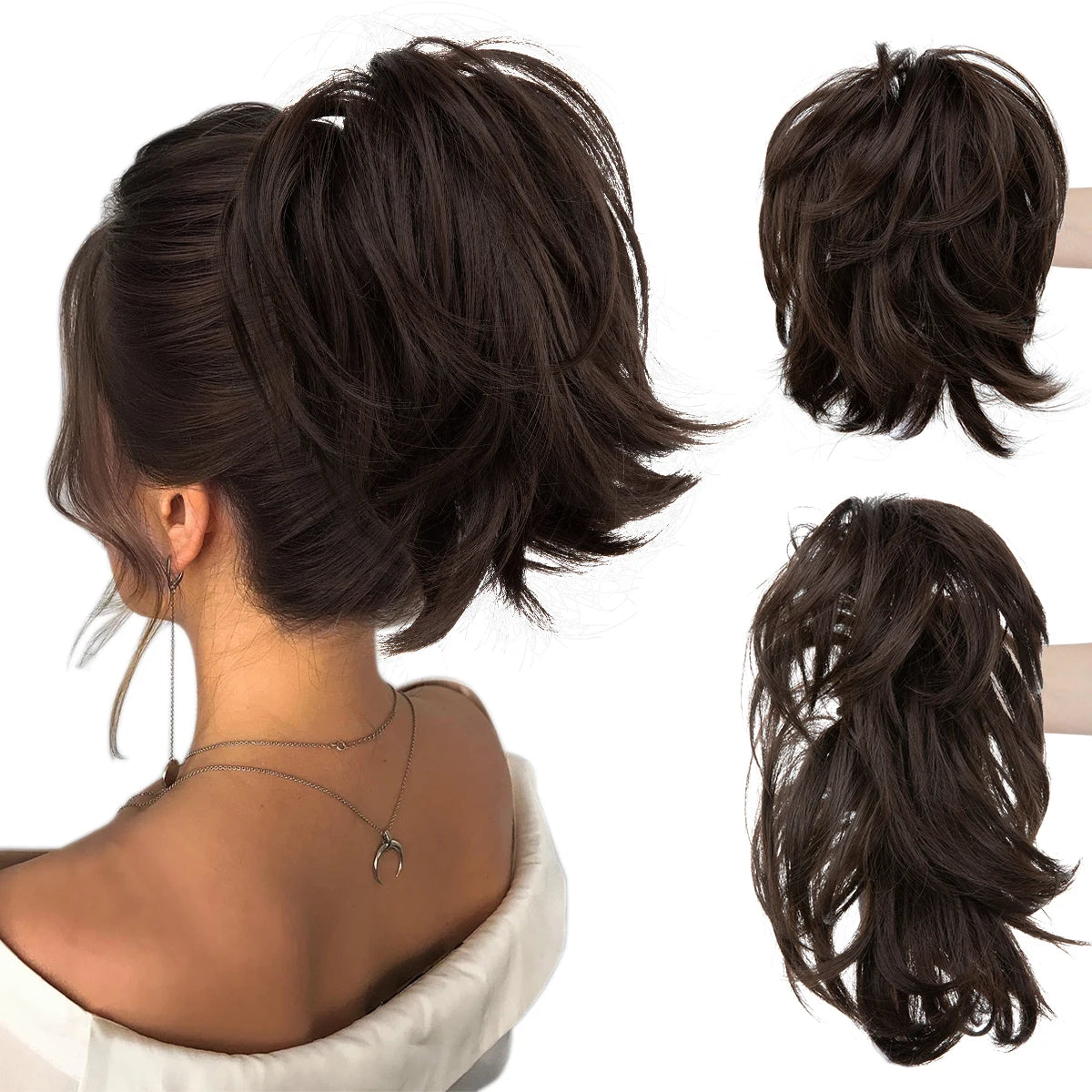 Premium Synthetic Claw Clip Ponytail Extension Hairpiece for Women P025