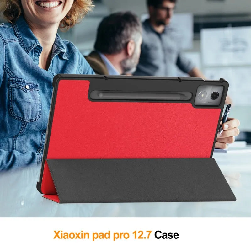 Smart Case for Lenovo Xiaoxin Pad Pro 12.7 Inch 2025 Folding Flip Stand with Auto Sleep Feature Tablet Cover