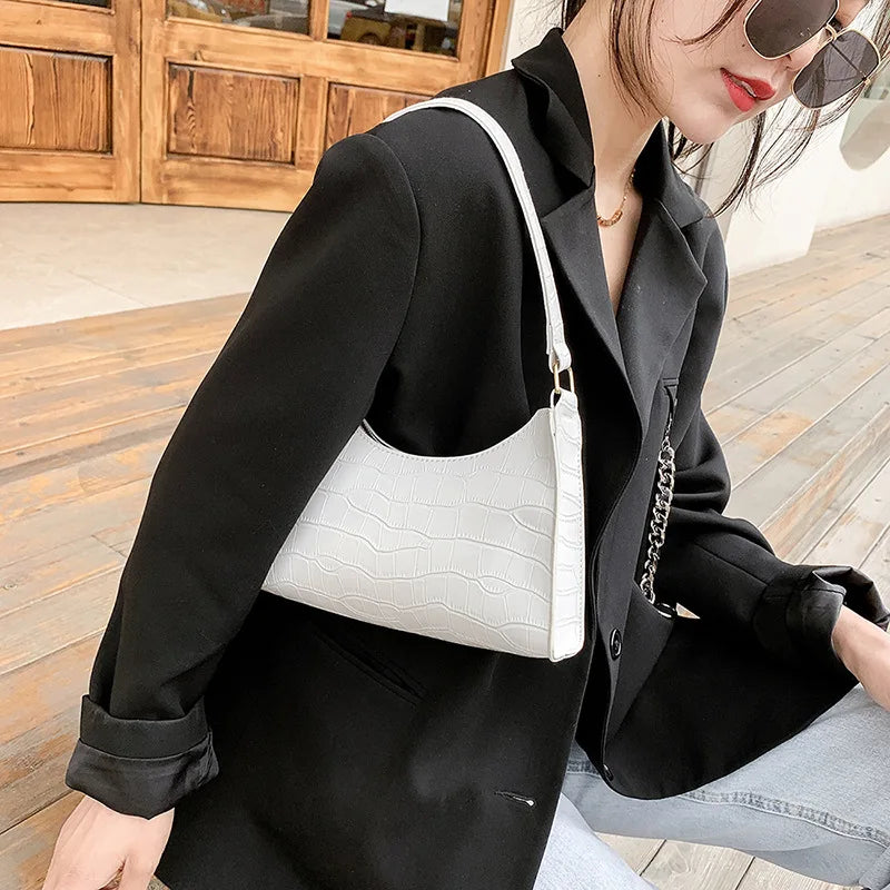 Retro Alligator Pattern Small Handbags for Women PU Leather