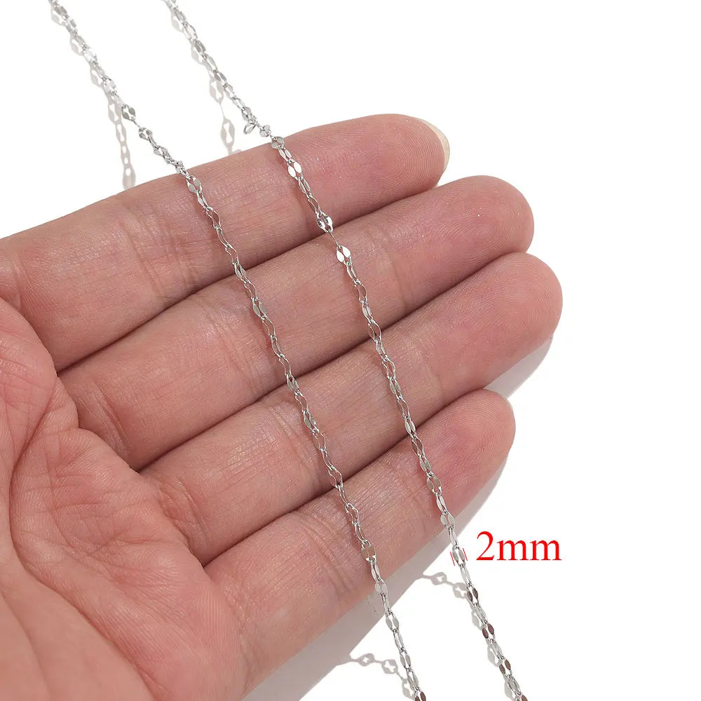 2 Meters Lips Beads Chain for Jewelry Making Gold Findings