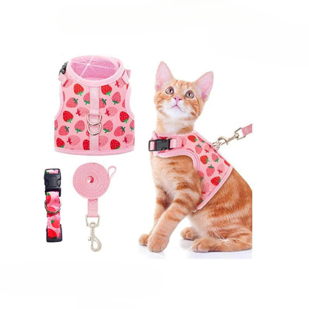 Cat Chest and Vest Style Reflective Cat Chest and Vest Strap Anti Release Walking Rope Breathable Pet Chest and Vest Strap