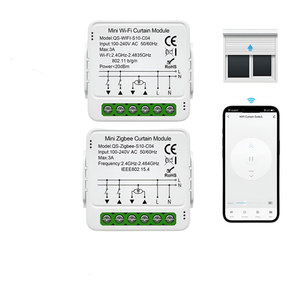 Módulo de cortina inteligente Tuya WiFi ZigBee, persianas enrollables, motor eléctrico, interruptor de cortina inteligente, funciona con Alexa y Google Home
