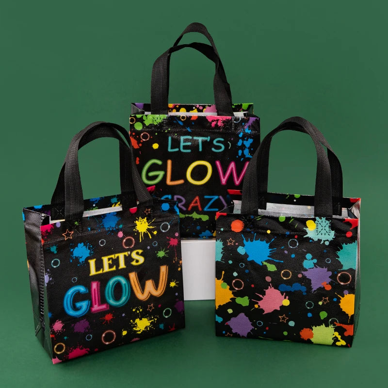 Waterproof Black Non-Woven Fabric Bags Set of 12 or 30 for Clothes Snacks Toys Ideal for Baby Showers Weddings and Party Decorations