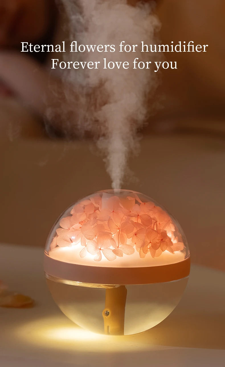 270ML USB Rechargeable Air Humidifier with LED Light and 800mAh Battery for Home Hydration and Relaxation