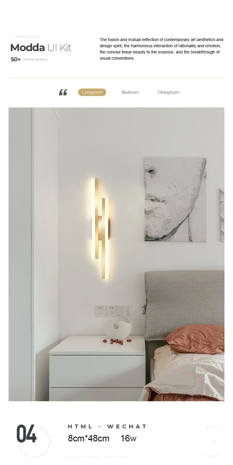 Modern LED Acrylic Wall Light Sconce for Bedroom and Hallway Decor