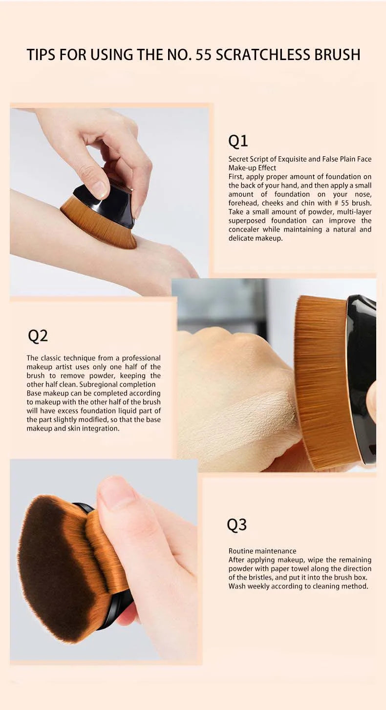 Six Corners Kabuki Flawless Foundation Makeup Brush Set