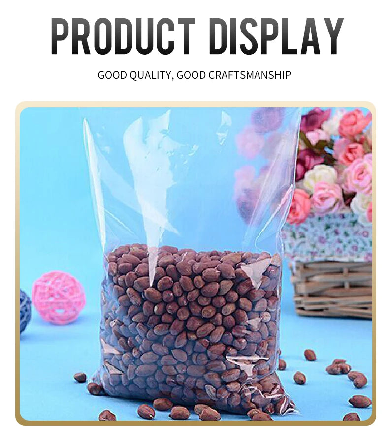 100pcs/Pack Small Zip Lock Plastic Bags 0.05mm Thick