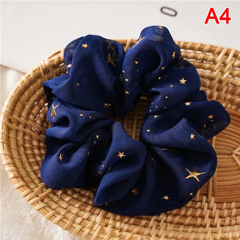 Hair Tie Solid Color Star Dotted Ponytail Accessories