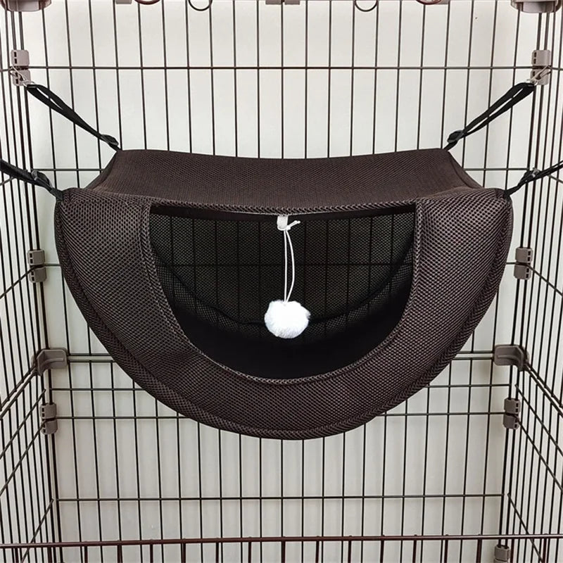 Cat Hammock Pet Cage Hanging Bed Breathable Mesh Cozy Kitten Hamster Sleeping House For Small Animal Guinea Pig Machine Washable