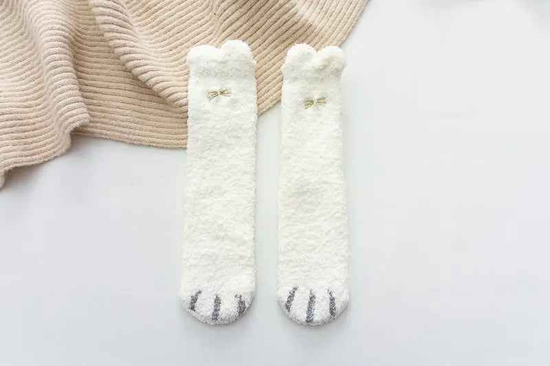 Socks Women Thicken Warm Cute Cat Paw Colorful Winter Sox
