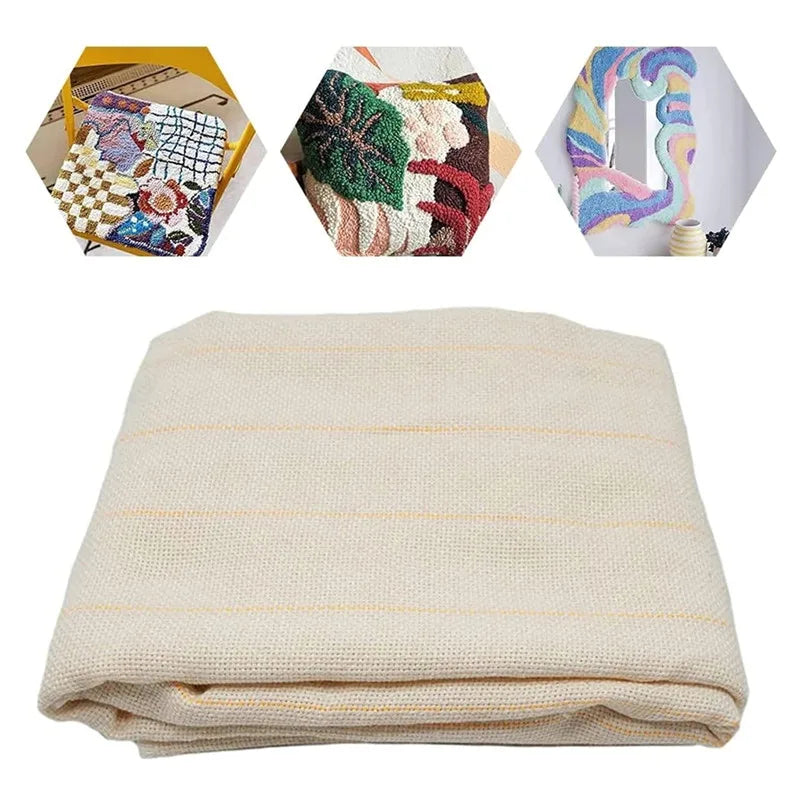 Monk Cloth Tufting Fabric with Marked Lines for DIY Garment and Carpet Making High-Quality 100 Percent Cotton Needlework Tool