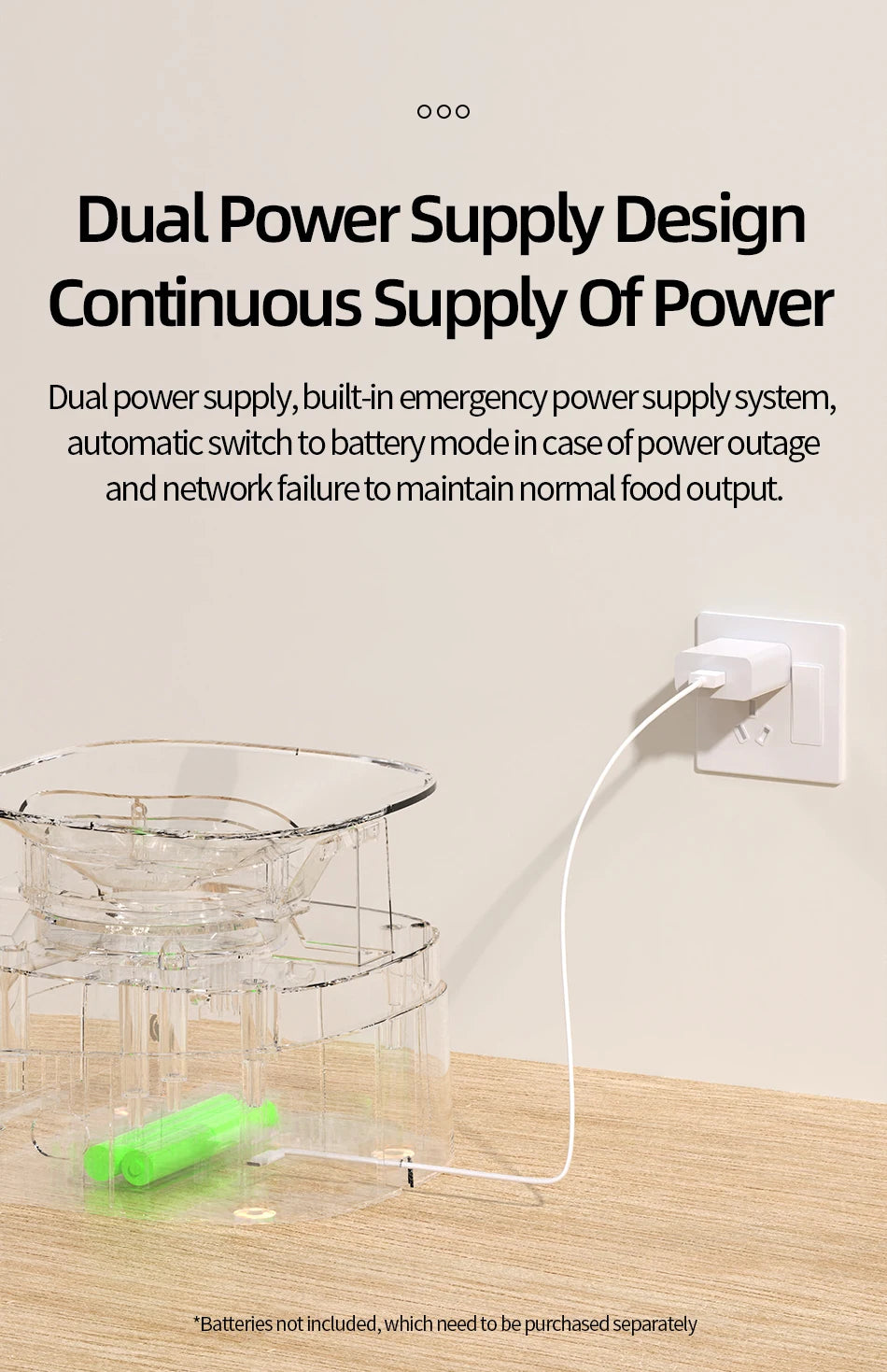 ROJECO Automatic Cat Feeder Smart WiFi Kibble Dispenser