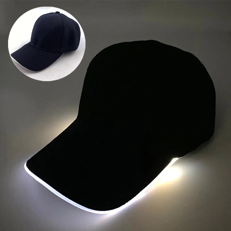 Adjustable LED Light Up Baseball Cap for Night Parties