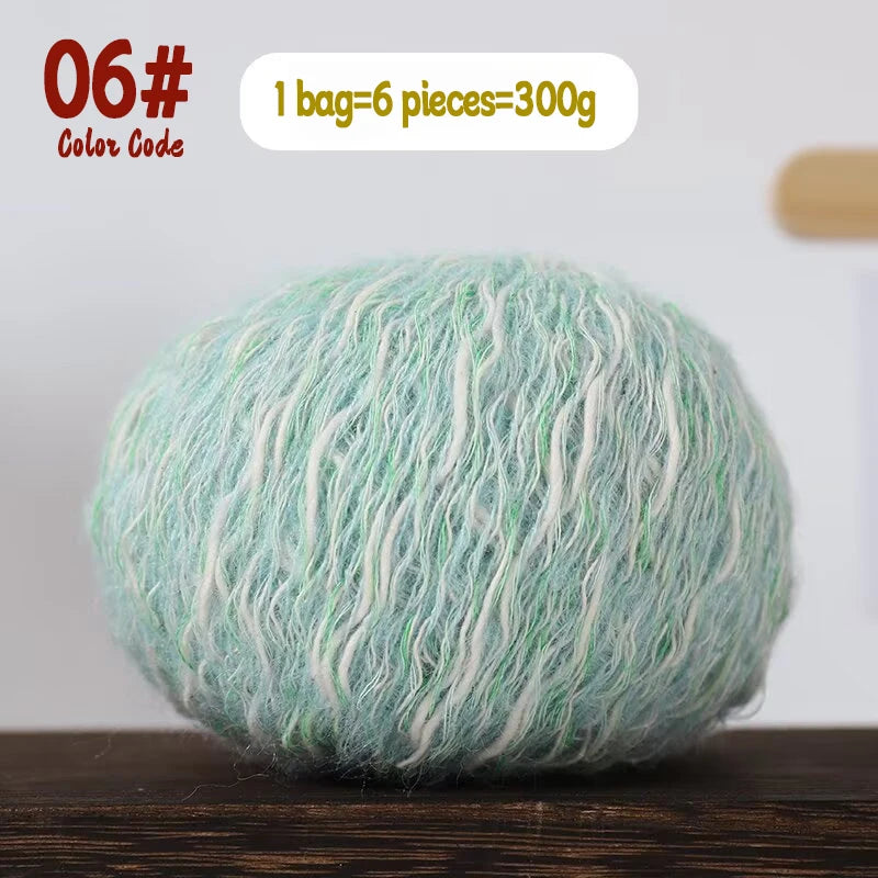 300g Eco-Friendly Bamboo Fiber Yarn for Hand Knitting and Crochet Fashion Projects, Thick and Thin Texture for Sweaters, Scarves, Hats, Shawls and More
