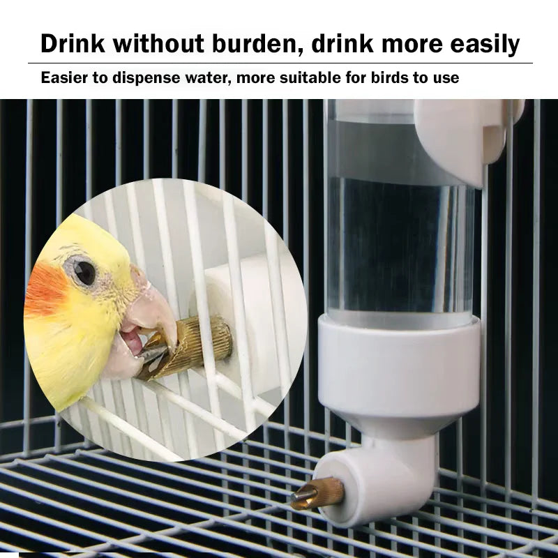 1pcs Bird Automatic Waterer Piston Water Jug Parrot Water Dispenser Feeder Large Bird Cage Accessories