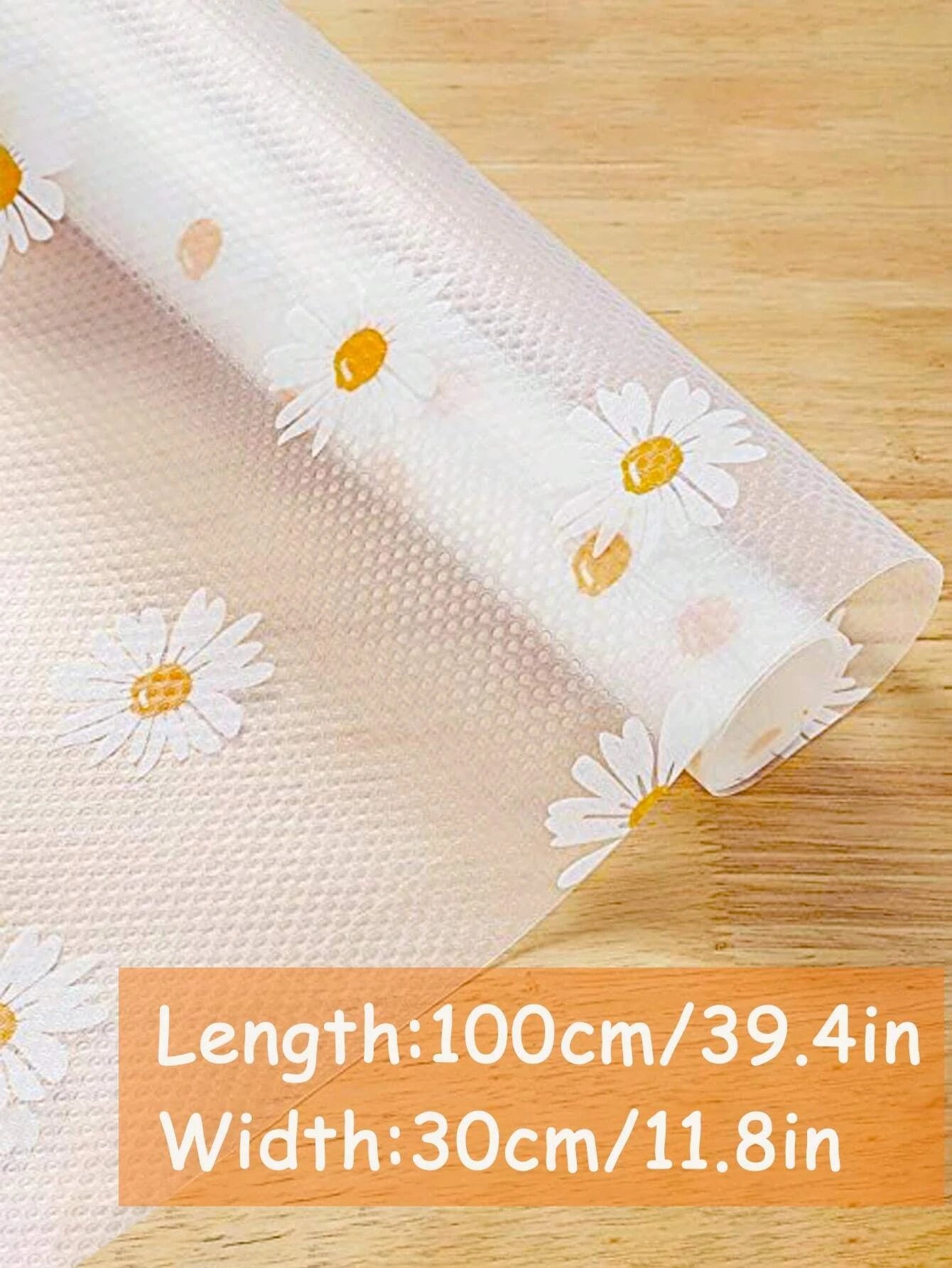 Daisy Shelf Liner Roll Non Adhesive EVA Waterproof Mat for Kitchen Cabinets and Fridge Organization