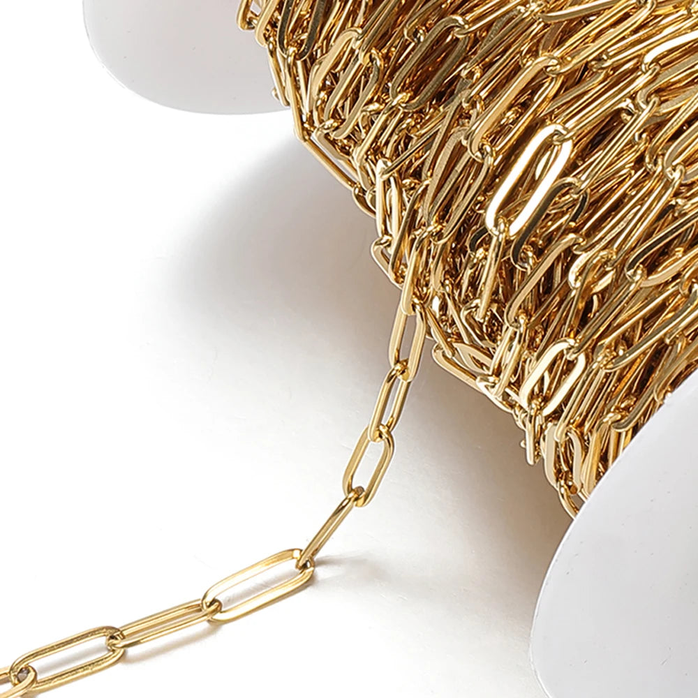 2Meters Stainless Steel Link Cable Gold Chains for DIY Jewelry