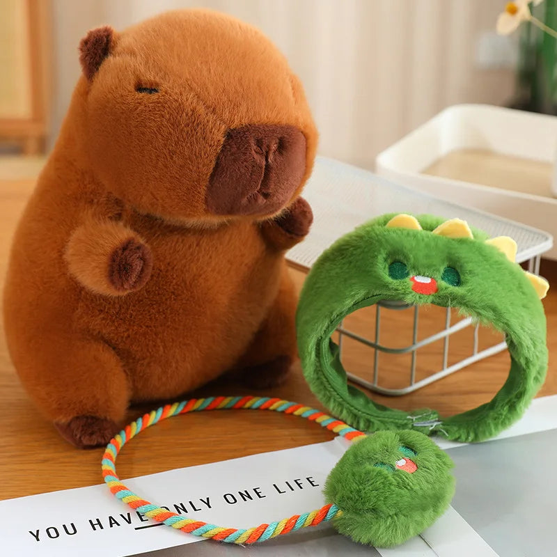 30-85cm Giant Lotus Leaf Umbrella Capybara Plush Toy