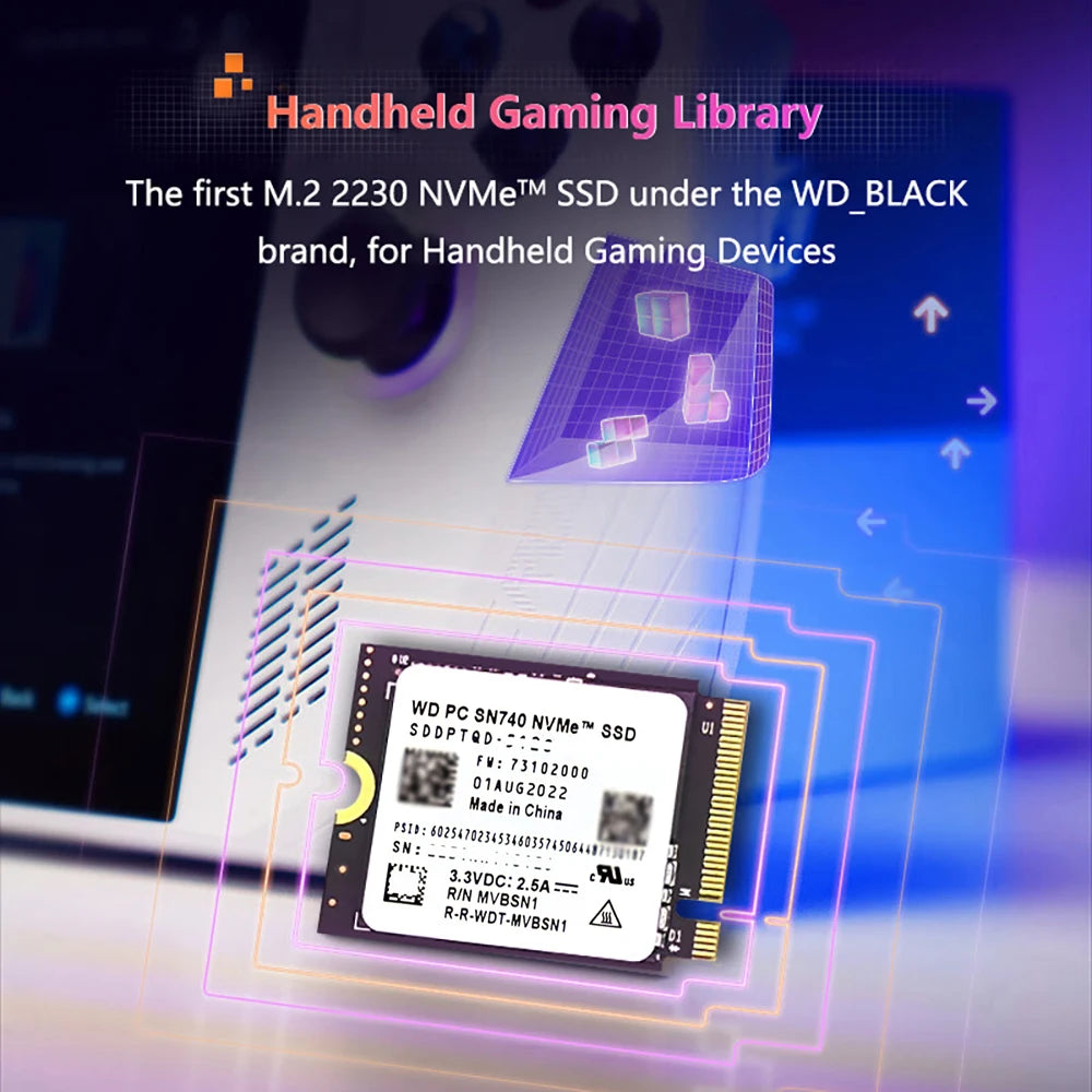 Western Digital WD SN740 1TB 2TB SSD M.2 2230 PCIe 4.0 NVMe for Steam Deck Surface ProX