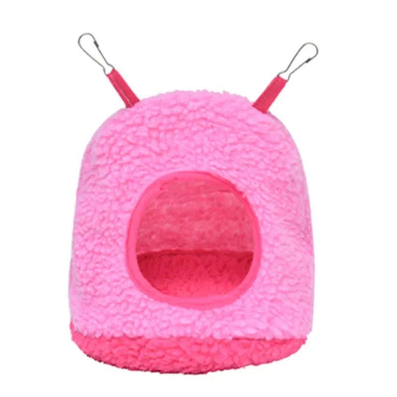 New Winter Warm Bird Nest Parrot House Polar Fleece Parakeet Hammock Small Animal Hanging Swing Bed Pet Birds Cage Accessories
