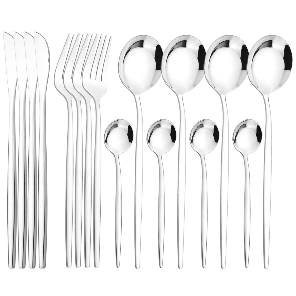 16 Piece Black and Gold Stainless Steel Cutlery Set Elegant Dinnerware Flatware for Home and Special Occasions