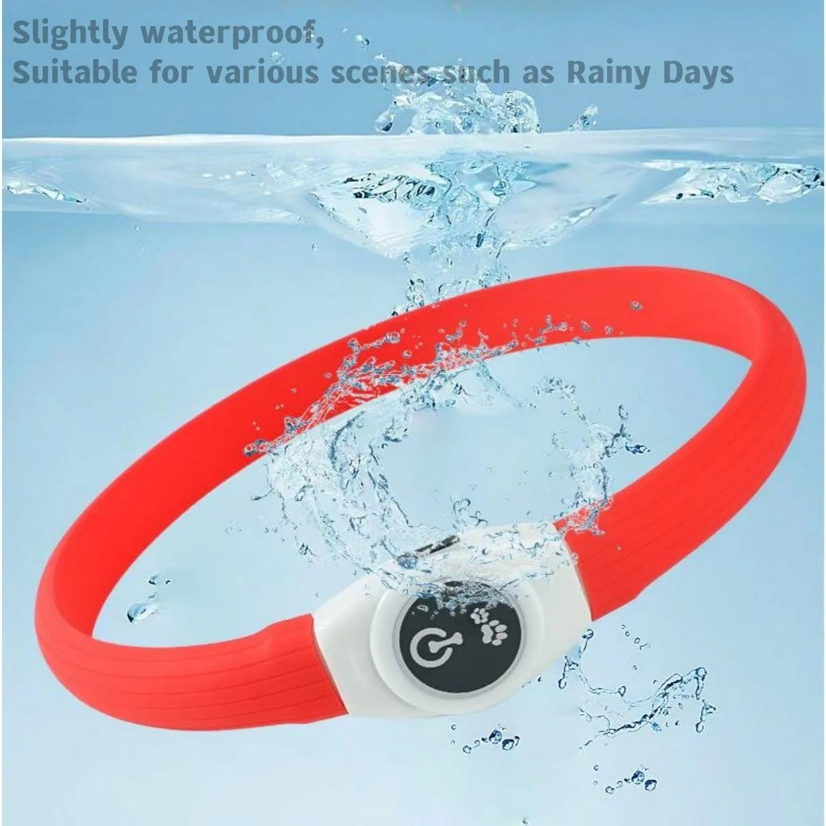 LED Luminous Dog Collar Waterproof USB Rechargeable Safety Light for Medium Large Small Dogs