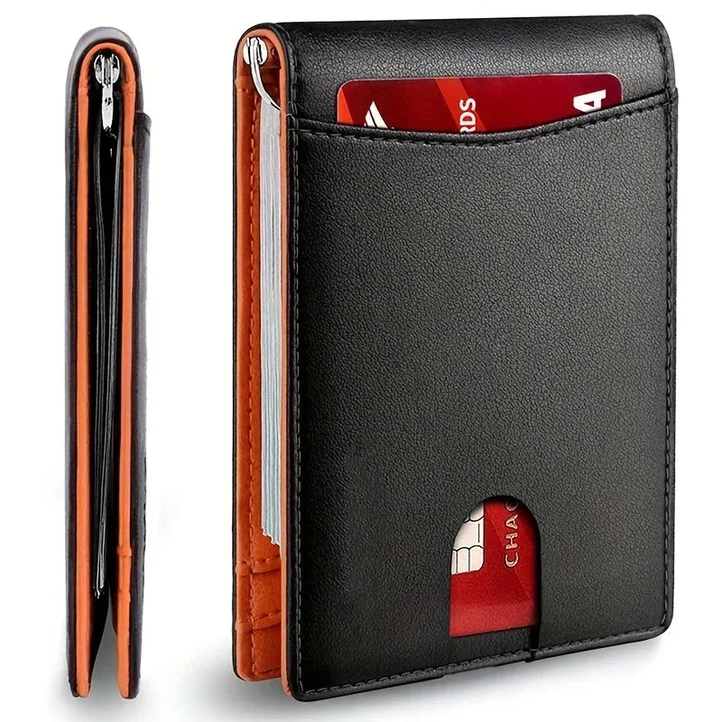 Synthetic Leather Slim Smart Wallet for Men RFID Blocking