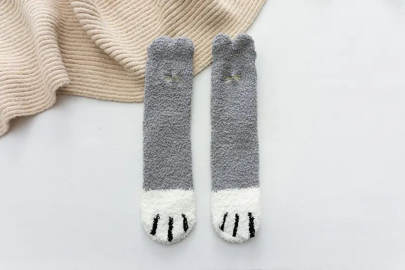 Socks Women Thicken Warm Cute Cat Paw Colorful Winter Sox