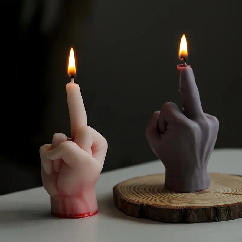 3D Middle Finger Silicone Candle Mold for DIY Crafts and Gifts