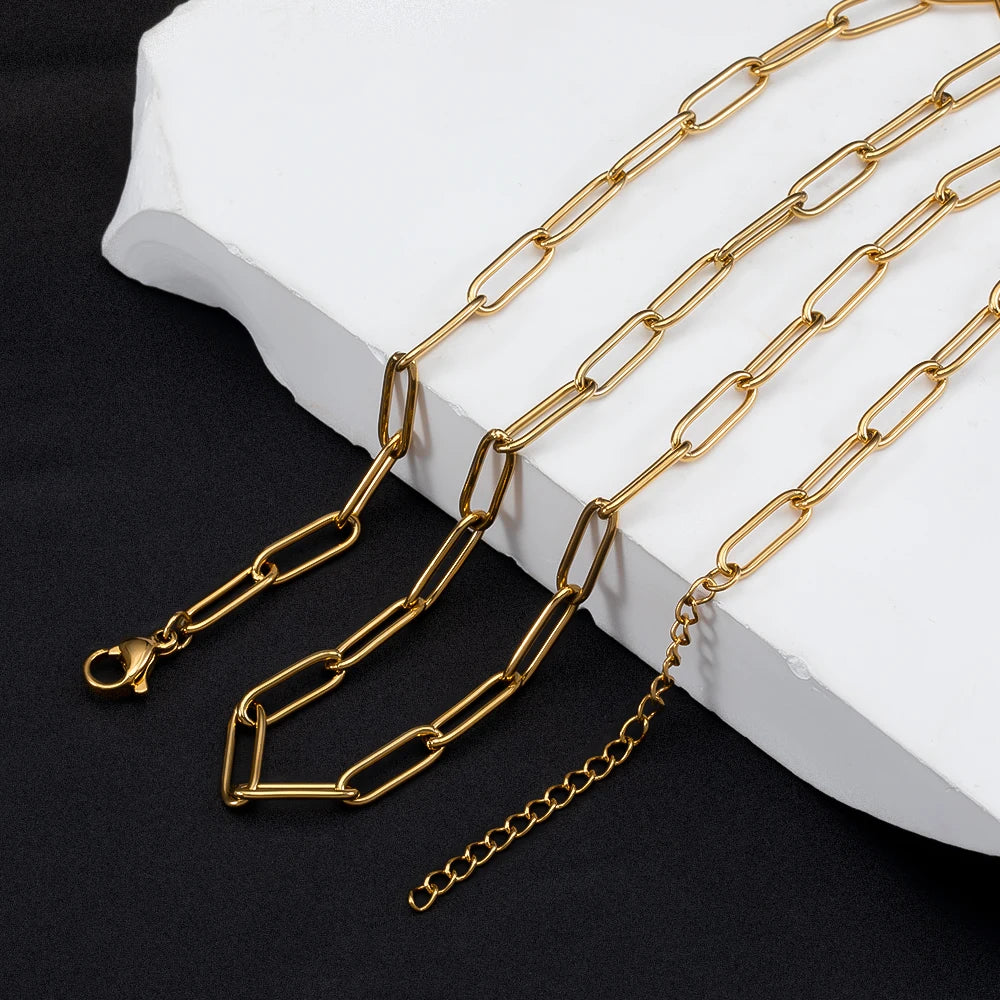 5pcs Adjustable Stainless Steel Necklace Chains for DIY Jewelry