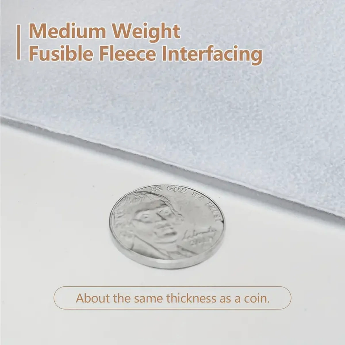 Iron On Fusible Fleece Interfacing Roll 12 Inch by 5 Yard Non Woven Batting for Sewing Crafting and Quilting