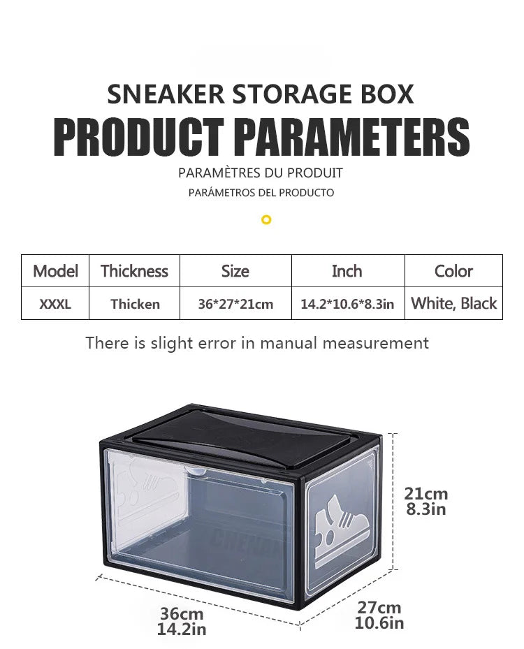 AJ Sneaker Box Shoes Organizer Transparent Stackable Dustproof Storage Box