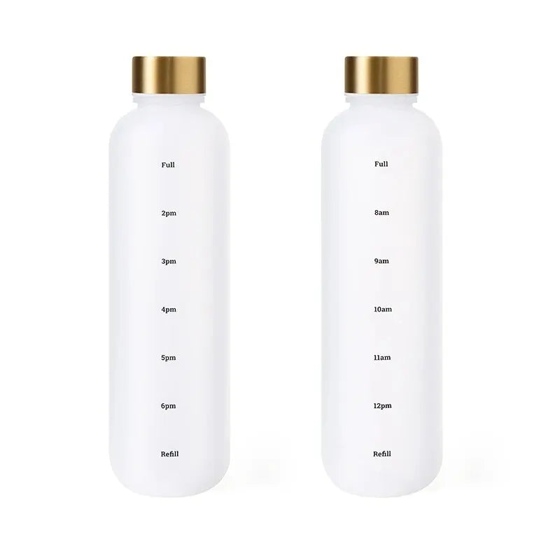 1L Bottle With Time Marker 32 OZ Motivational Fitness Water Bottle